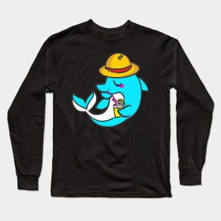 cute dolphin design whale fish animal welfare dolphin Long Sleeve T-Shirt